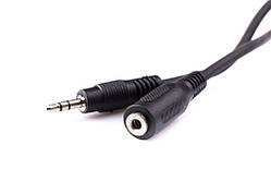 Шнур шт.3,5стерео-гн.3,5стерео, чорний 1 м.