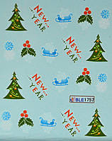 Водні наклейки "Новий Рік" BLE - 1757