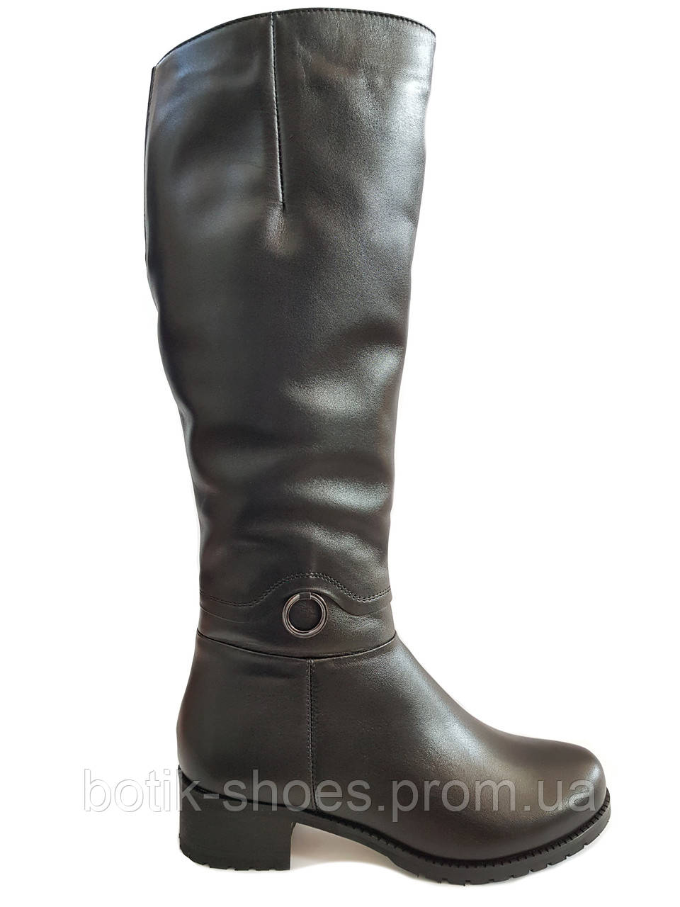 Якісні чоботи зимові жіночі шкіряні на низькому каблуці зручні повсякденні комфорт теплі класичні чорні 36 розміру Romax 5400 2023