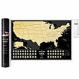 Скретч карта США Travel Map USA Black оригінальний подарунок, фото 5