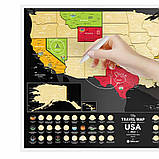 Скретч карта США Travel Map USA Black оригінальний подарунок, фото 8