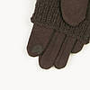 Текстильні жіночі рукавички-рукавиці з в'язкою № 19-1-55-2 коричневий M, фото 7