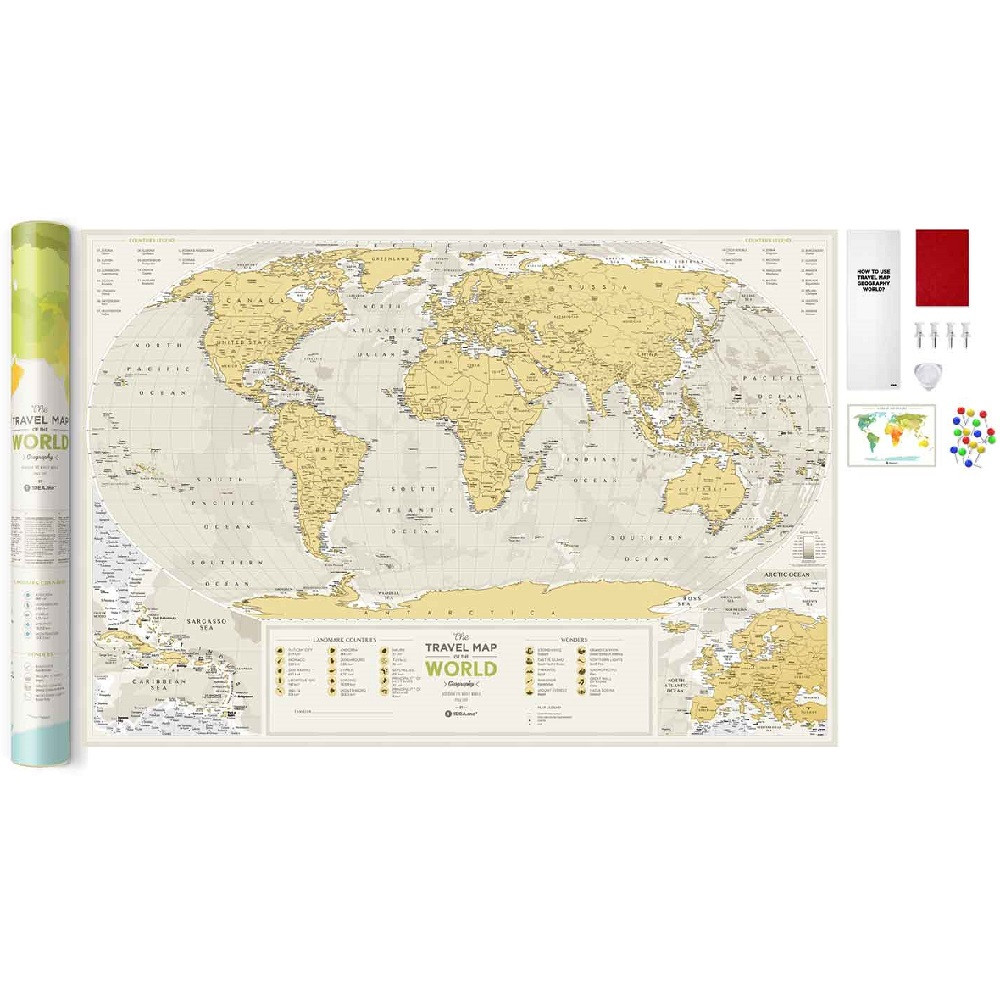 Скретч карта світу Travel Map Geography World оригінальний подарунок