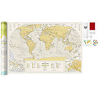 Скретч карта мира Travel Map Geography World оригинальный подарок