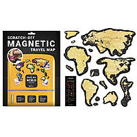 Магнитная скретч карта Travel Map MAGNETIC World оригинальный подарок