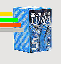 Тест-смужки Веллион Луна холестерин, Wellion Luna CHOL - 5 шт.