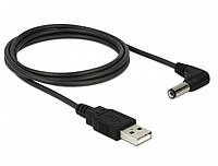 Кабель живлення пристроїв USB2.0 A-Jack DC M/M 1.5m Delock (70.08.3578) 5.5x2.1mm Power 90° Cu