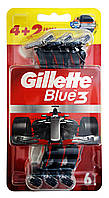 Одноразовые бритвы Gillette Blue 3 Red - 4+2 шт.