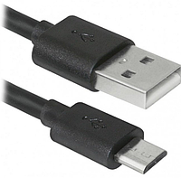 Кабель провод шнур USB - micro USB длина 20 см microUSB микро ЮСБ Черный