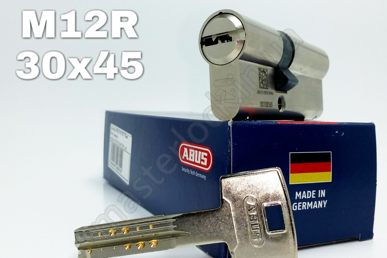 Циліндр ABUS M12R 75мм 30-45 ключ-ключ