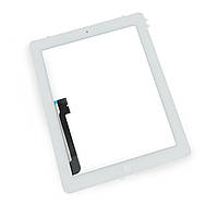 Сенсорний екран Apple iPad 3/iPad 4/A1403/A1416/A1430/A1458/A1459/A1460, білий, AAA (з кнопкою та скотчем)