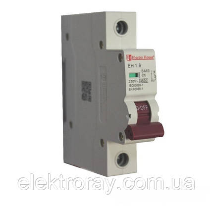 ElectroHouse Автоматичний вимикач 1P 6A EH-1.6, фото 2