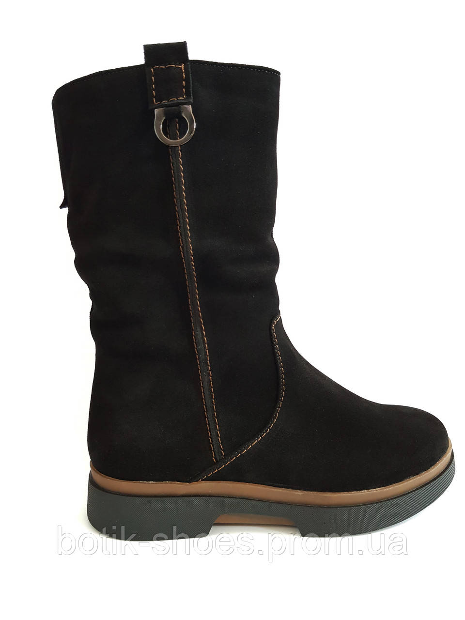 Зимові чоботи замшеві жіночі короткі на платформі зручні повсякденні теплі чорні 40 розмір Romax 595-4 2021/2022