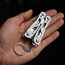 Мультитул туристичний міні 12в1 мультиінструмент чорний сріблястий, фото 5