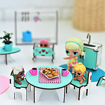 Меблі для лялькового будиночка ЛОЛ "Базовий" м'ятний (9 одиниць), фото 2