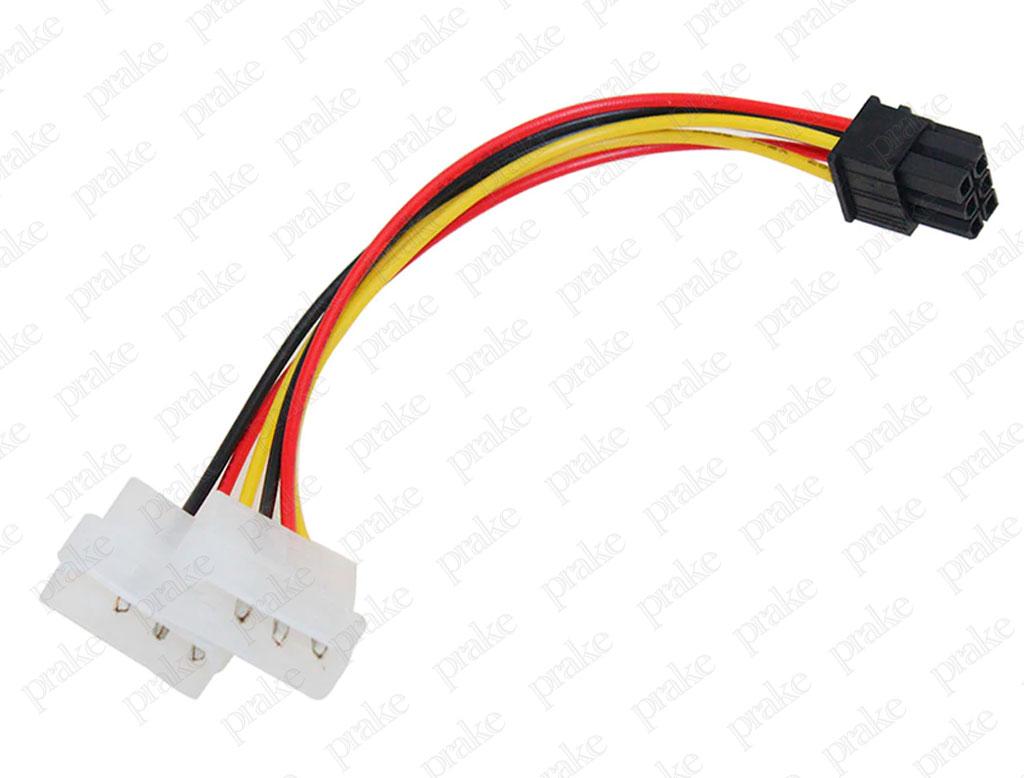 Переходник 2 x 4pin (molex) to 6pin (видеокарта) - фото 3 - id-p370171083