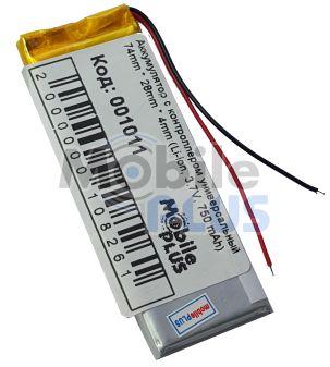 Акумулятор з контролером універсальний 70*26*3mm (Li-ion, 3.7V, 422773, 750mAh), фото 1