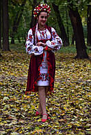 Украинский национальный женский вышитый костюм с белой юбкой №133 (44-48р.)