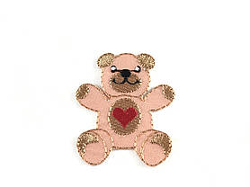 Нашивка ведмедик із серцем 45х52 мм, фото 3