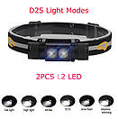 Налобний ліхтар BORUiT D25 Оригінал 1000 LM + Акумулятор Lishen 2000mAh, фото 3