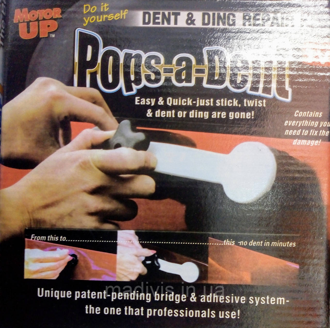 Набір для видалення вм'ятин на автомобілі без фарбування Pops-A-Dent, фото 1