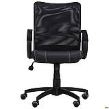 Офісне крісло АМФ-8 Лайт Net LB Софт спинка-сітка чорне операторське для персоналу, фото 4