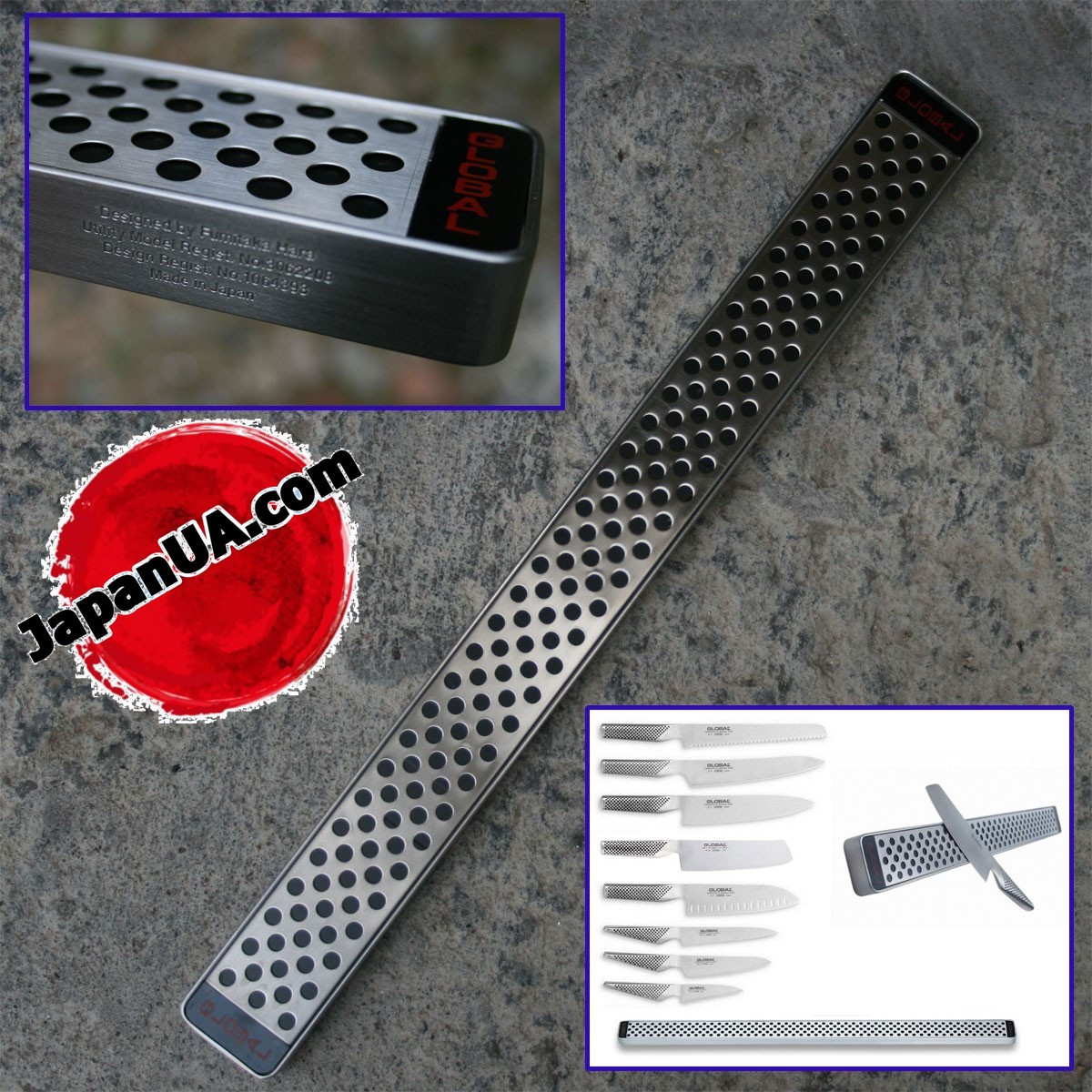 Магнітний тримач для ножів Global 50 см. G-42/51