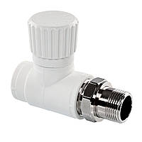 Вентиль ППР для радіатора прямий 25x3/4"З Tebo білий