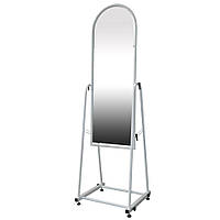 Зеркало напольное в белой металлической раме 30 см