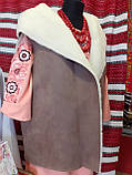 Жилетка із овчини замшева, безрукавка із овечої шерсті, жилетка із овечої шерсті., фото 5