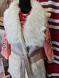 Жилетка шкіряна з хутром Жилетка кожаная с мехом, фото 9