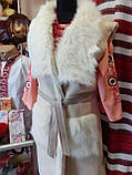 Жилетка шкіряна з хутром Жилетка кожаная с мехом, фото 4