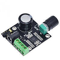 Підсилювач звуку 2х15W клас D, модуль PAM8610 з регулятором гучності і вхідними/вихідними роз'ємами