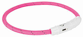 Нашийник що світиться 45 см M-L Trixie Safer Life USB рожевий
