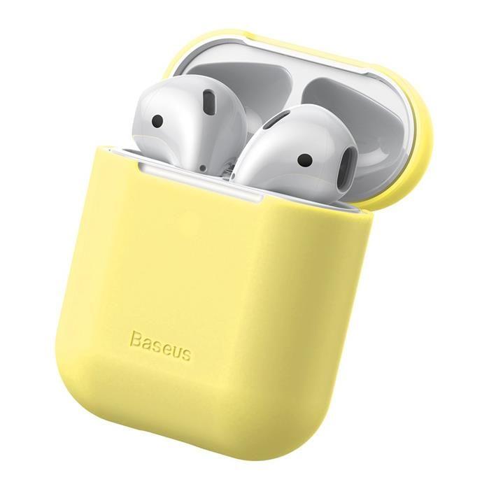 Чехол Baseus для AirPods 2/1 series - Super Thin Silica Gel, Yellow (WIAPPOD-BZ0Y)