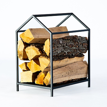 Металева дровниця "Домік" (чорна)