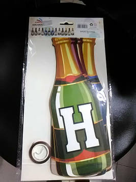 Гірлянда з днем народження у формі пляшка шампанського