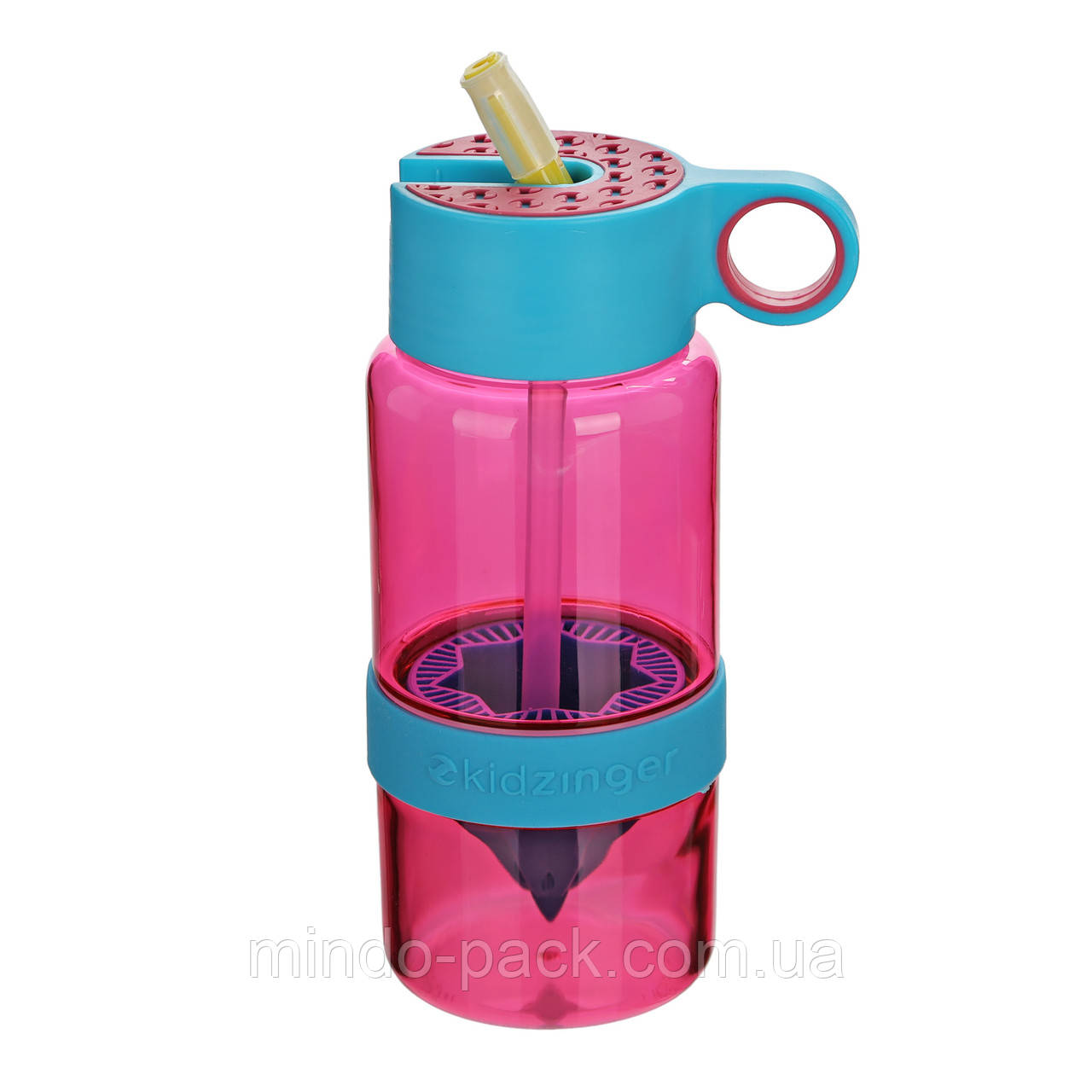 Пляшка для води з поїльником для саморобного лимонаду 450 мл. (Фіолетова), фото 1