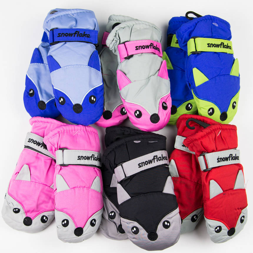 Оптом дитячі зимові рукавиці-краги (лисички) від 3 до 5 років №19-12-13, фото 1