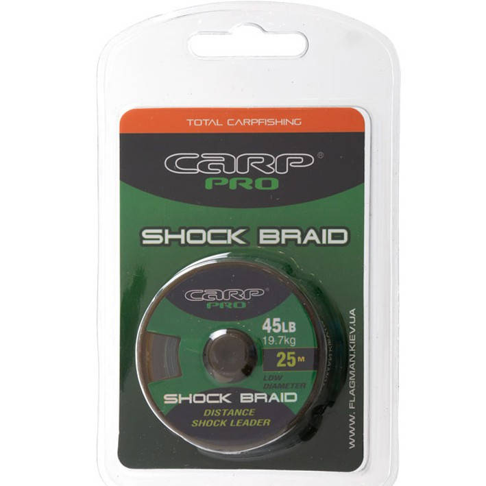 

Шок лидер Carp Pro Shock Braid 45lb 25m, Зелёный