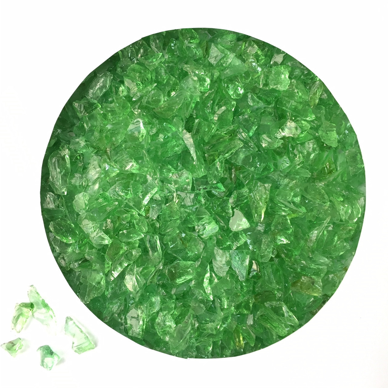 Скло кольорове від Daixi Industry.Фракція 3 - 6 мм. Колір - зелений. Скло кольорове зелене