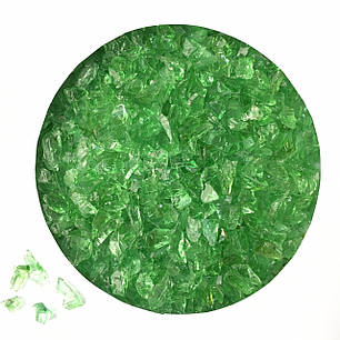 Скло кольорове від Daixi Industry.Фракція 3 - 6 мм. Колір - зелений. Скло кольорове зелене, фото 2