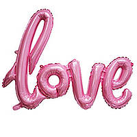 Фольгований напис Love рожевий 105х65см Китай