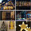 Новорічна гірлянда бахрома зірочки 5 м 175 LED (Теплий білий з холодною спалахом), фото 10