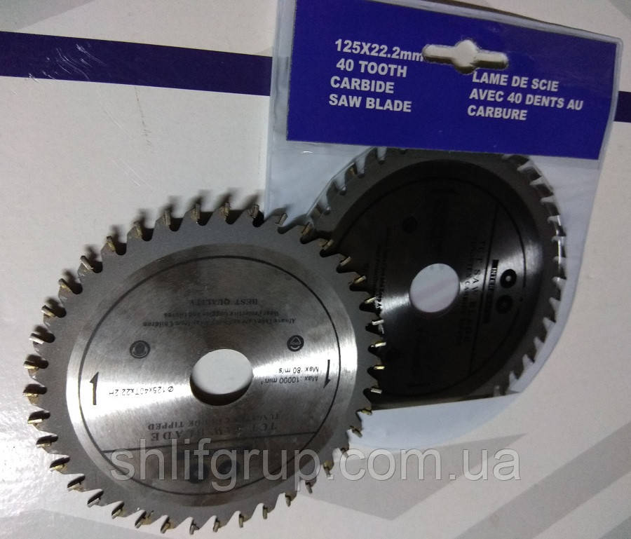 Алмазні 125 мм круги для дерева на болгарку 40 зубів, фото 1