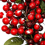 Великий новорічний вінок із гілок "Ягоди в снігу" 40 см, фото 5