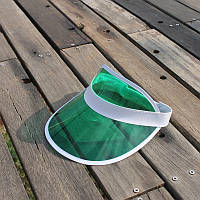 Жіночий пластиковий прозорий козирок лого брендований зелений салатовий