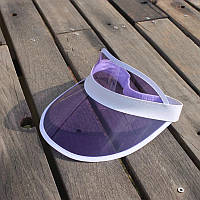 Жіночий пластиковий прозорий козирок лого брендований фіолетовий