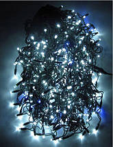 Новорічна гірлянда бахрома 12 м 300 LED (Холодний білий з синім спалахом), фото 4