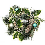 Новорічний декоративний вінок "Сосновий із шишками" 30 см, фото 2